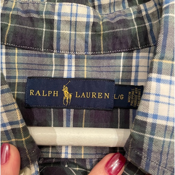 POLO Ralph Lauren Men's Gordon Tartan Oxford Cloth Button Down Shirt - Sz L - Picture 1 of 5